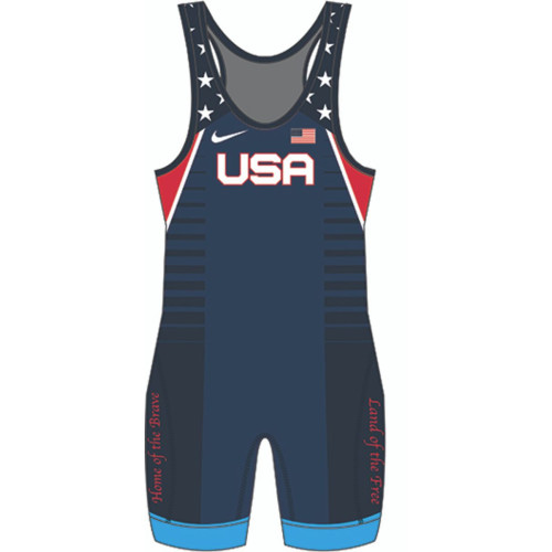 USA Wrestling Nike Old Glory Youth Blue Singlet